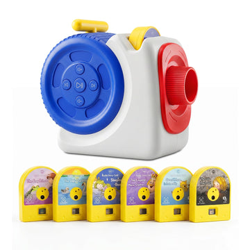 Story Projector for Kids, Bedtime Projector Machine with Voice Narration, 6 Fairy Tales Slides, Adjustable Focus, Night Light, Toy Gift for Toddlers