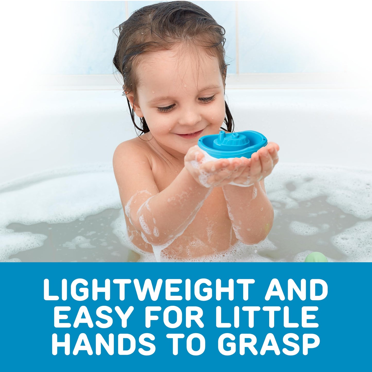 uToyz Stackable Toy Boat - 6pcs Educational Water Toys for Toddlers 1-3, Baby Pool Essentials, Baby Bath Toys for Kids Ages 1-3 & Toddler Pool Toy