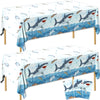 CMUSKO Shark Tablecloth, 3Pcs Shark Birthday Party Supplies Disposable Plastic Table Cover, Shark Birthday Decorations Tablecloth for Baby Shower