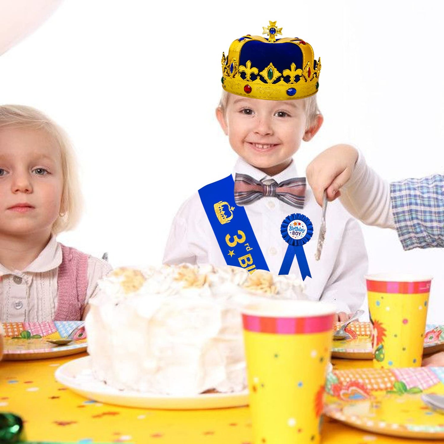 3rd Birthday Gifts for Boys,3rd Birthday Hat Boys,3rd Birthday King,3 Birthday Crown Boy,3 Birthday Boy Sash,3rd Birthday Decoration for Boys,3 Year