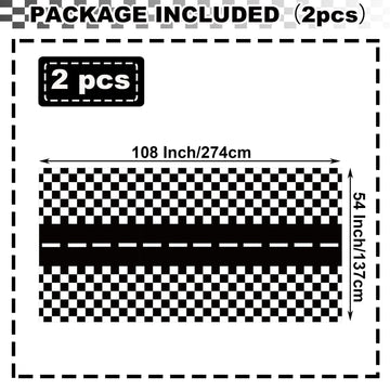 YWQIPABA Race Car Plastic Tablecloths Party Supplies,2Pcs 54 x 108 Inch Racing Checkered Flag Tablecovers for Kids Boys Two Fast Birthday,Race Car