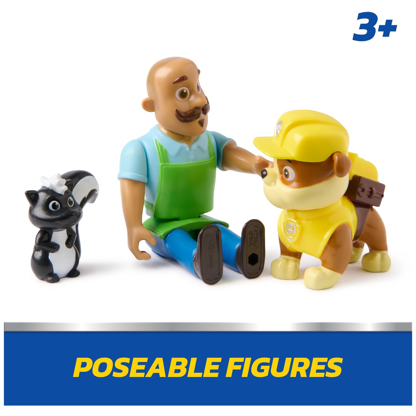 Paw Patrol Rubble and Mr Porter Figure Pack with Skunk Animal