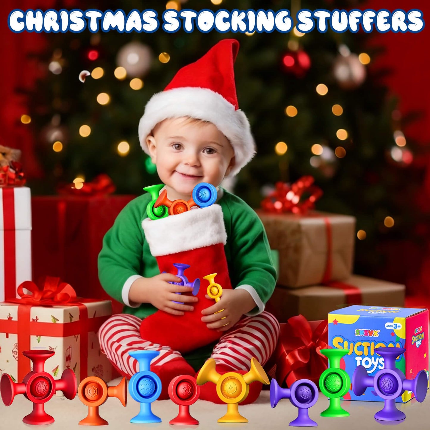 Baby Bath Toys Suction Toy: No Hole Bath Toy for Baby Toddlers Sensory Fidget Toys for Autism Fine Motor Skills Suction Cup Toys for Boys Girls