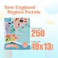 Geotoys New England Region Jigsaw Puzzle - Educational and Interactive Map Game - 250 Piece Puzzles - Jigsaw Puzzles for Kids Ages 8-12 - Kids Puzzle
