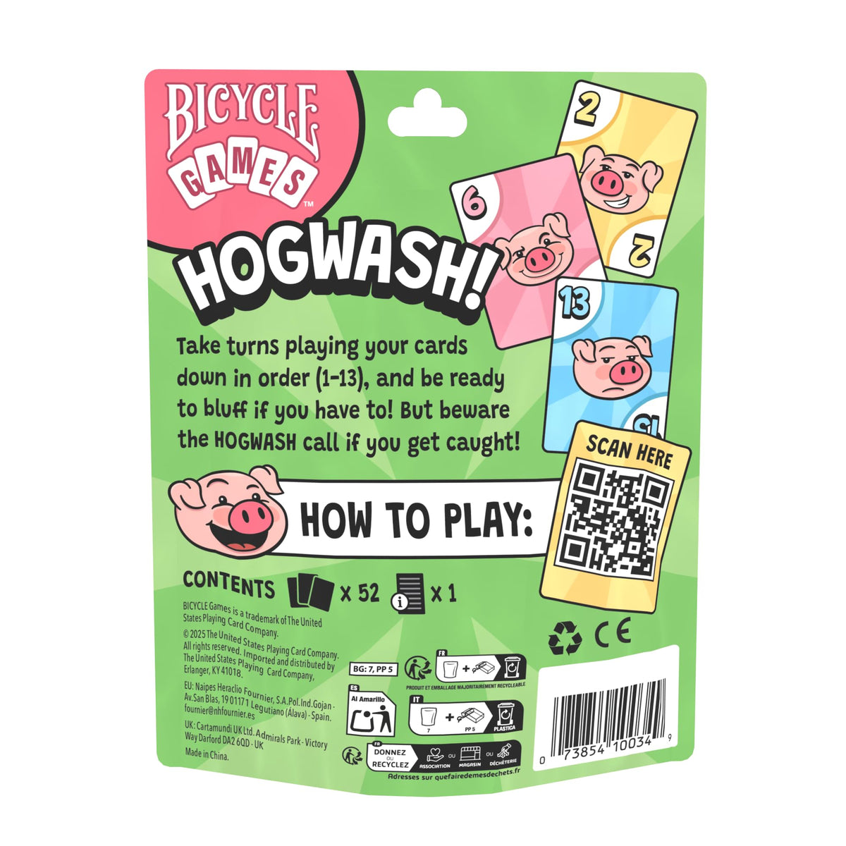 Bicycle Games Kids Collection x3- Hogwash, Trash, Cats in The Corner- Family-Friendly Strategy Card Game for Kids, Teens & Adults, Easy-to-Learn