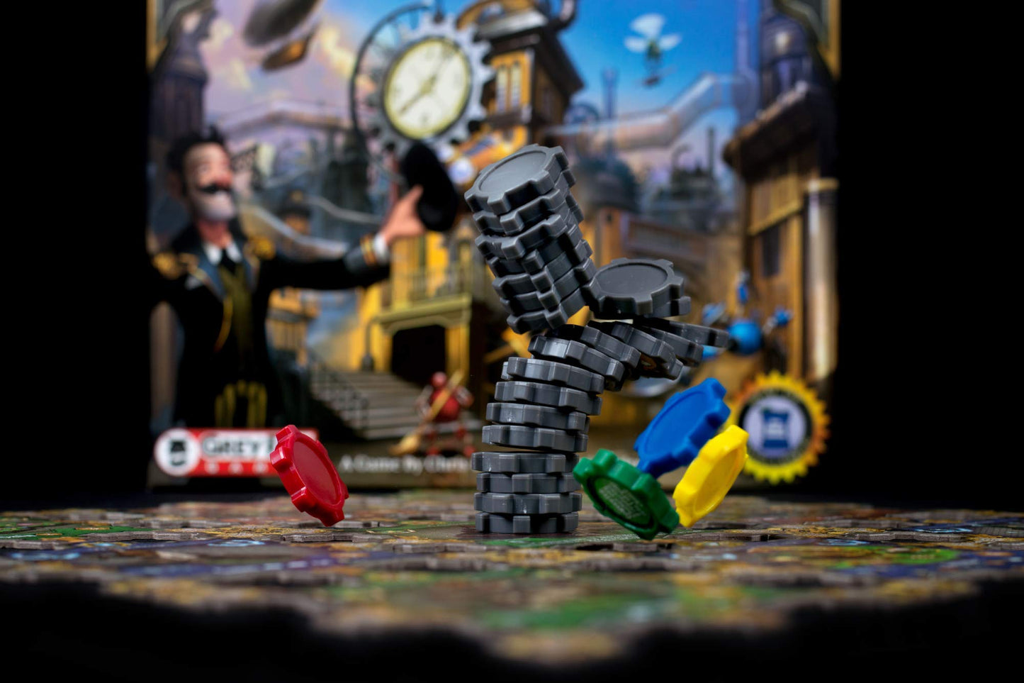 Grey Fox Games: City of Gears, Strategy Board Game, Over 20 Plus Tiles to Build Your city, 45 to 60 Minute Play Time, 2 to 6 Players, For Ages 10