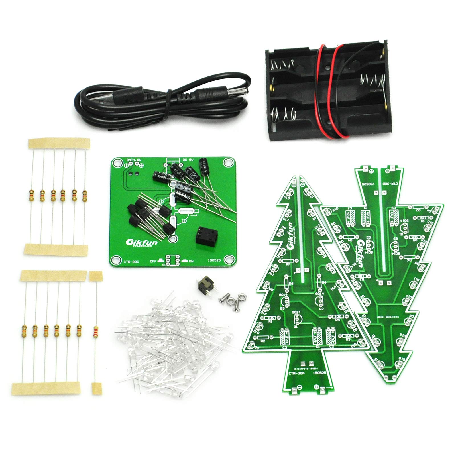 Gikfun Christmas Tree 3D Xmas Tree Led DIY Kits 7 Color Flash Circuit LED EK1697