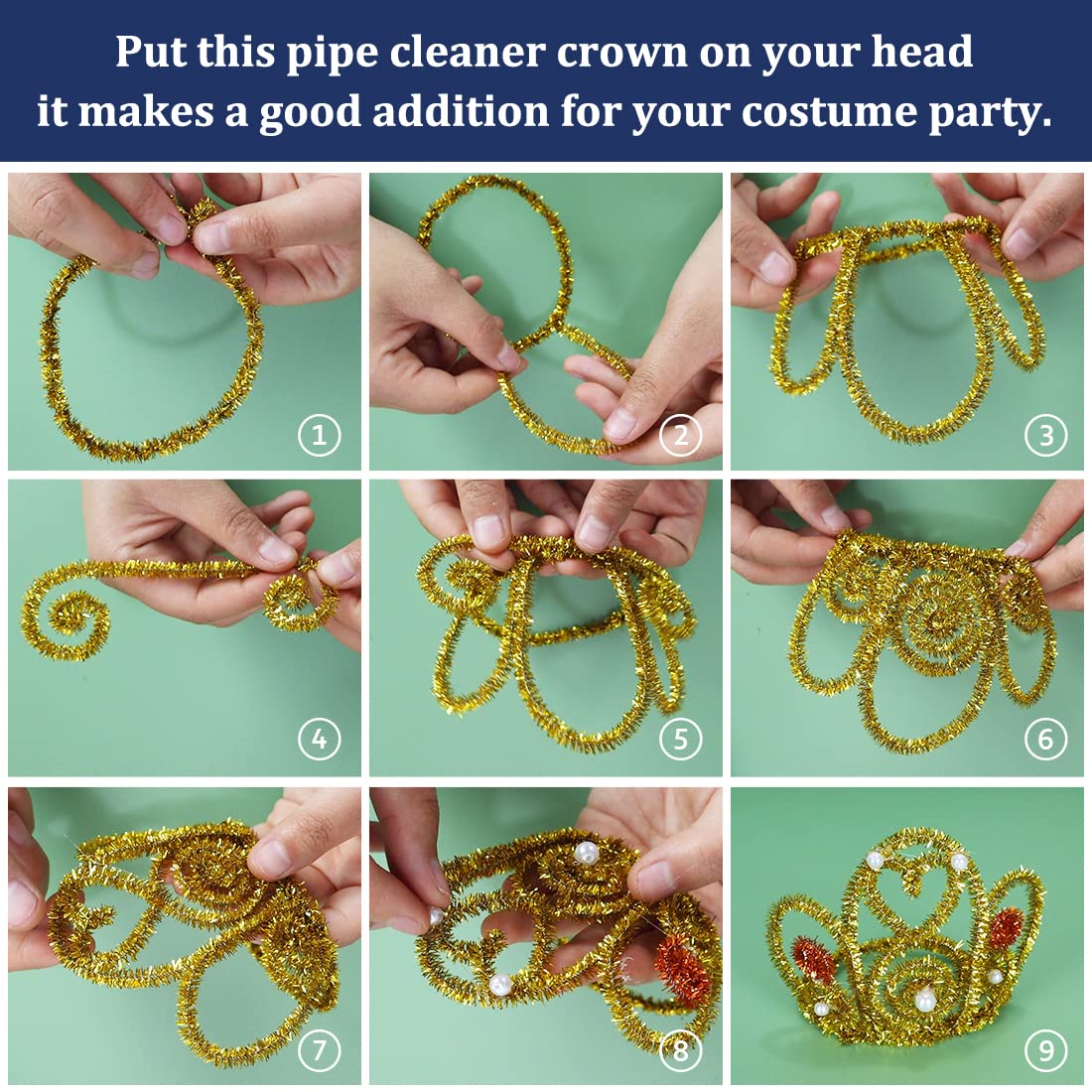 Pipe Cleaners, Pipe Cleaners Craft, Arts and Crafts, Crafts, Craft Supplies, Art Supplies (1000 Glitter Pipe Cleaners)…