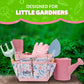 Kids Gardening Set with Watering Can - Toddlers Outdoor Gardening Kit with Planting Gloves, Shovel, Rake, Pink Tote Bag - 6PCS Kids Plant Growing Kit