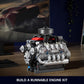 Mould King Mini V8 Engine Kits That Runs, Build Your Own Visible Car Motor, Physical Science Experiment Models for Teens, Best STEM Toy Gifts for 14+