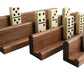 Easy-View Domino Racks for Maximum Visibility and Ease in organizing Your Hand. Solid American Black Walnut