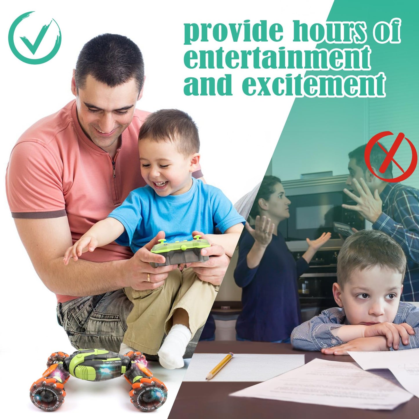 FUNiOi Gesture Sensing RC Stunt Car - Remote & Hand-Controlled Drift Toy for Kids Ages 5-7 6-8 9 10 11 12 Year Old, 4WD, Double-Sided Driving
