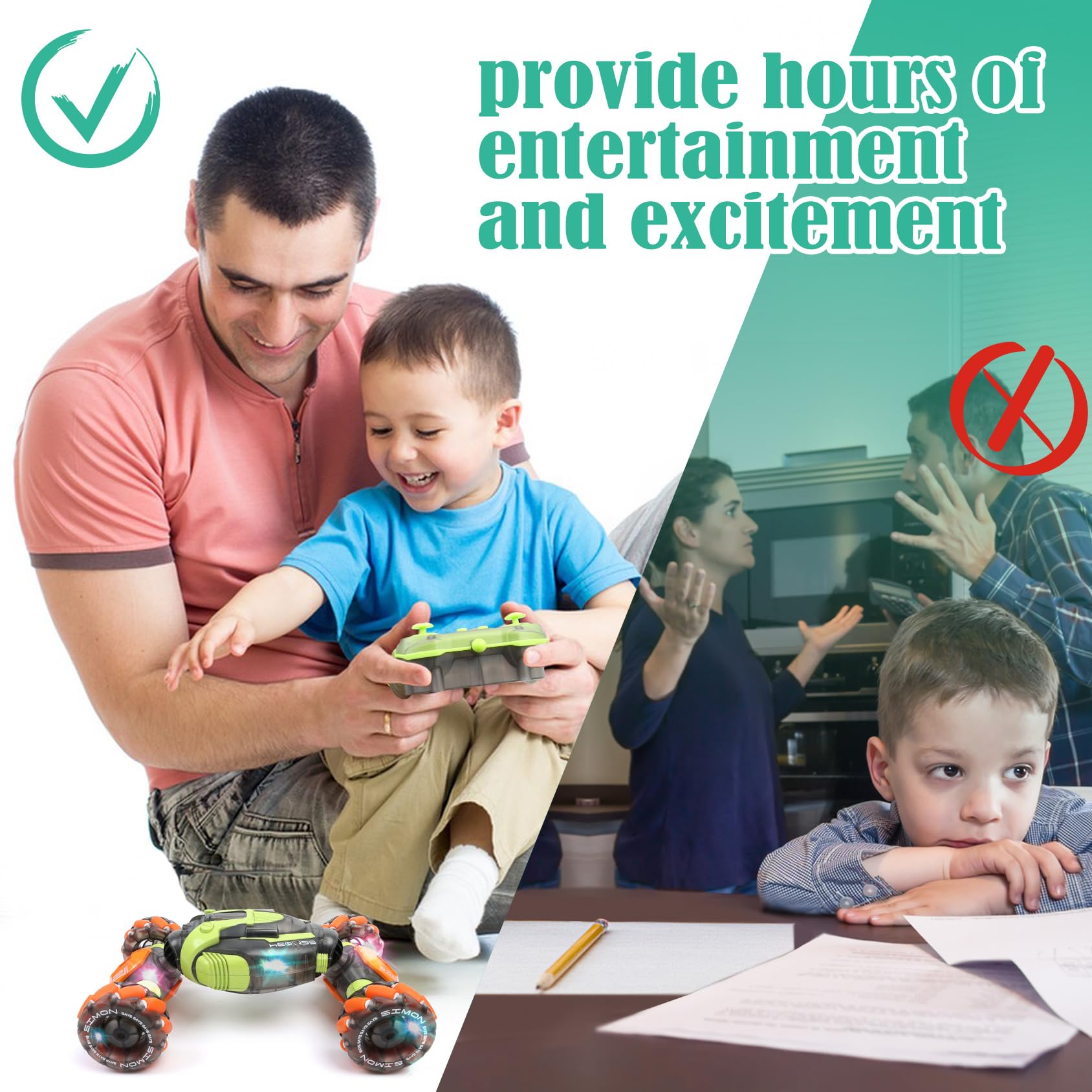 FUNiOi Gesture Sensing RC Stunt Car - Remote & Hand-Controlled Drift Toy for Kids Ages 5-7 6-8 9 10 11 12 Year Old, 4WD, Double-Sided Driving