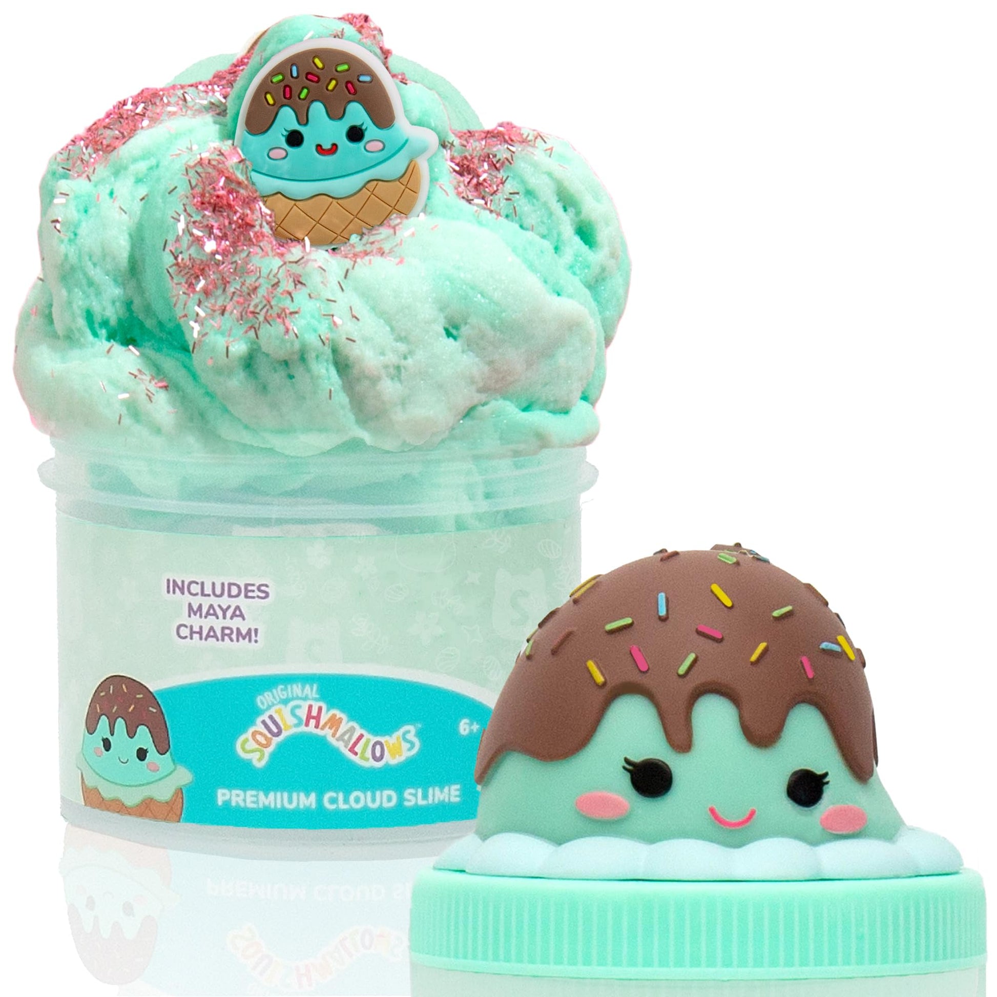 Original Squishmallows Scented Slime Jar, Chocolate, Maya the Ice Cream