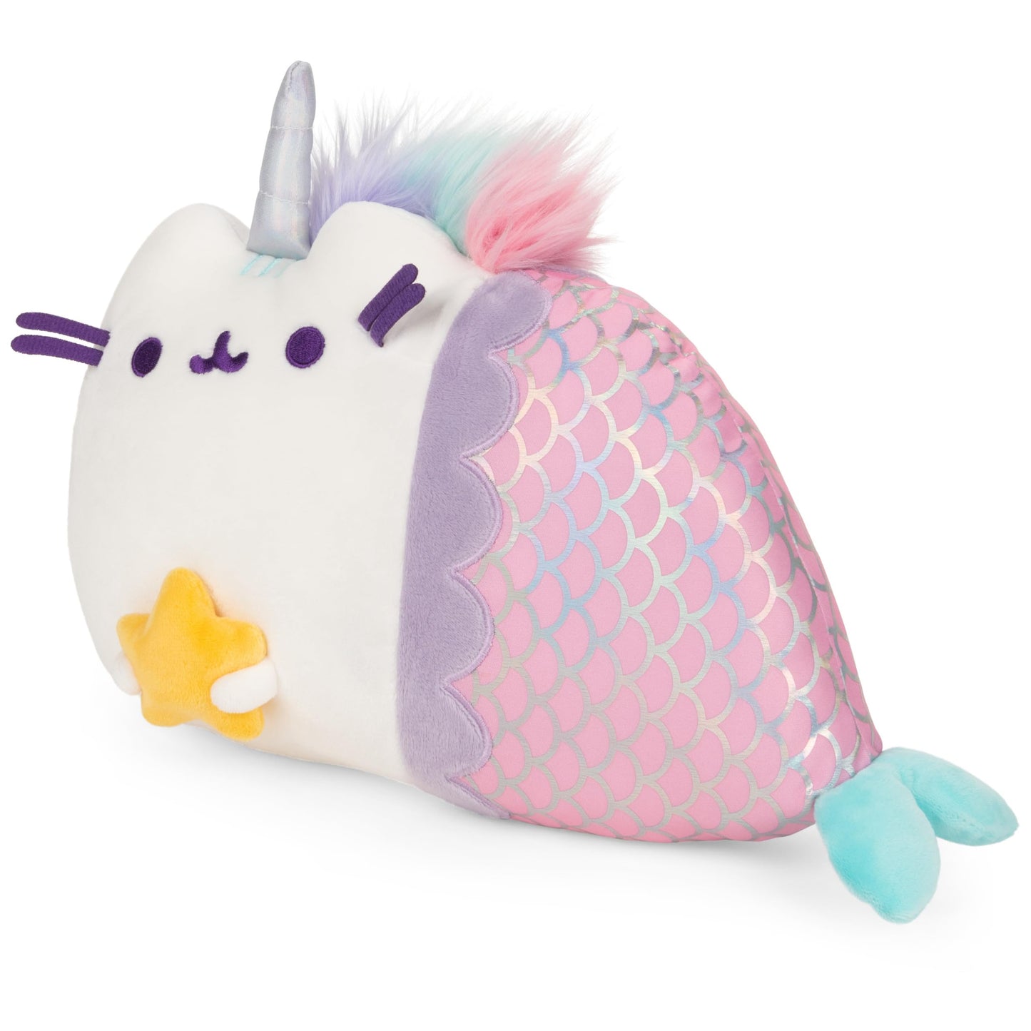GUND Pusheen Magical Lights Mermaid Pusheenicorn Touch-Activated Light Up Cat Plush Stuffed Animal, 12”