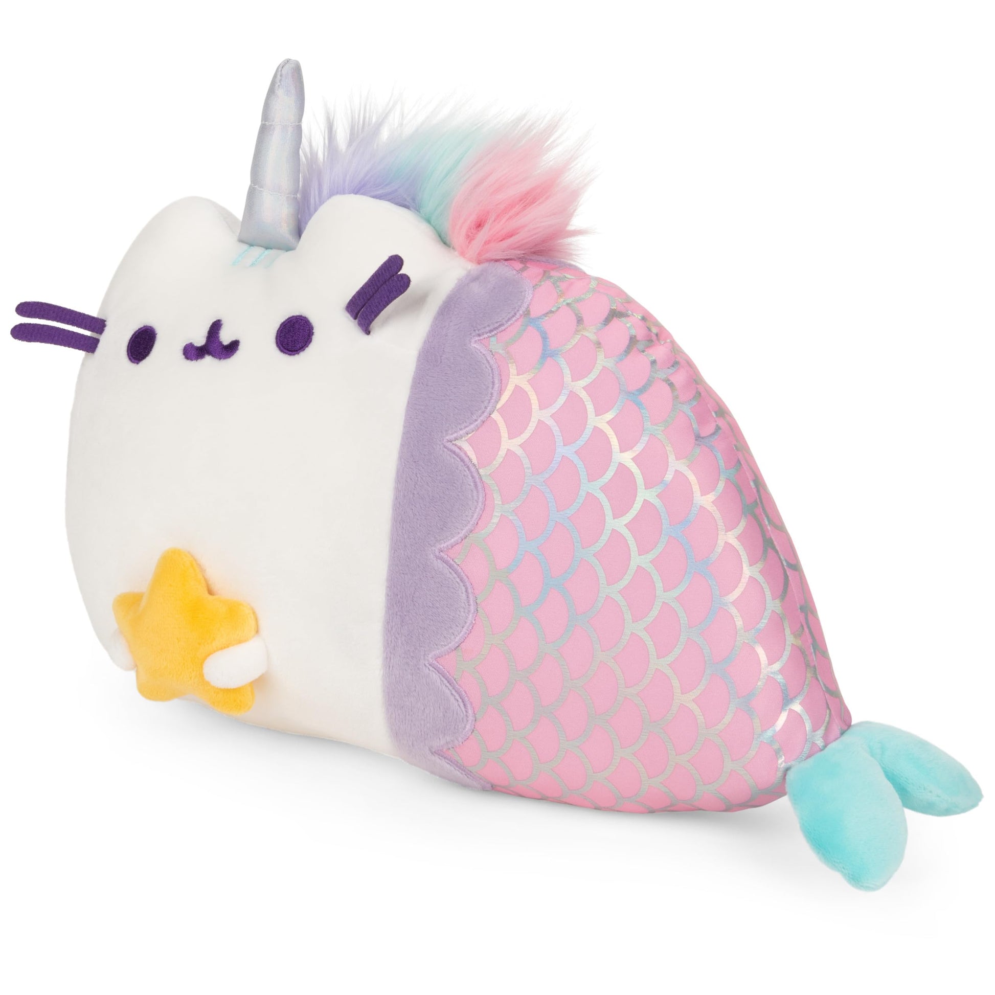 GUND Pusheen Magical Lights Mermaid Pusheenicorn Touch-Activated Light Up Cat Plush Stuffed Animal, 12”