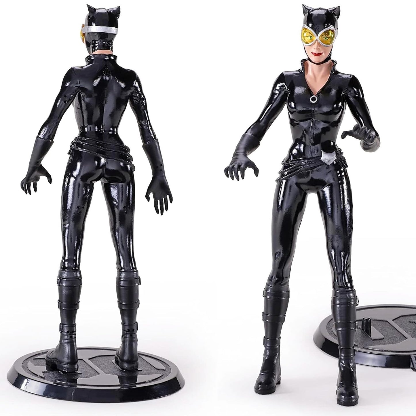DC Comics Collectible Action Figures Set - Bundle with Catwoman and Harley Quinn Figurines Plus More | 7" Catwoman and Harley Quinn Bendy Figure Toys