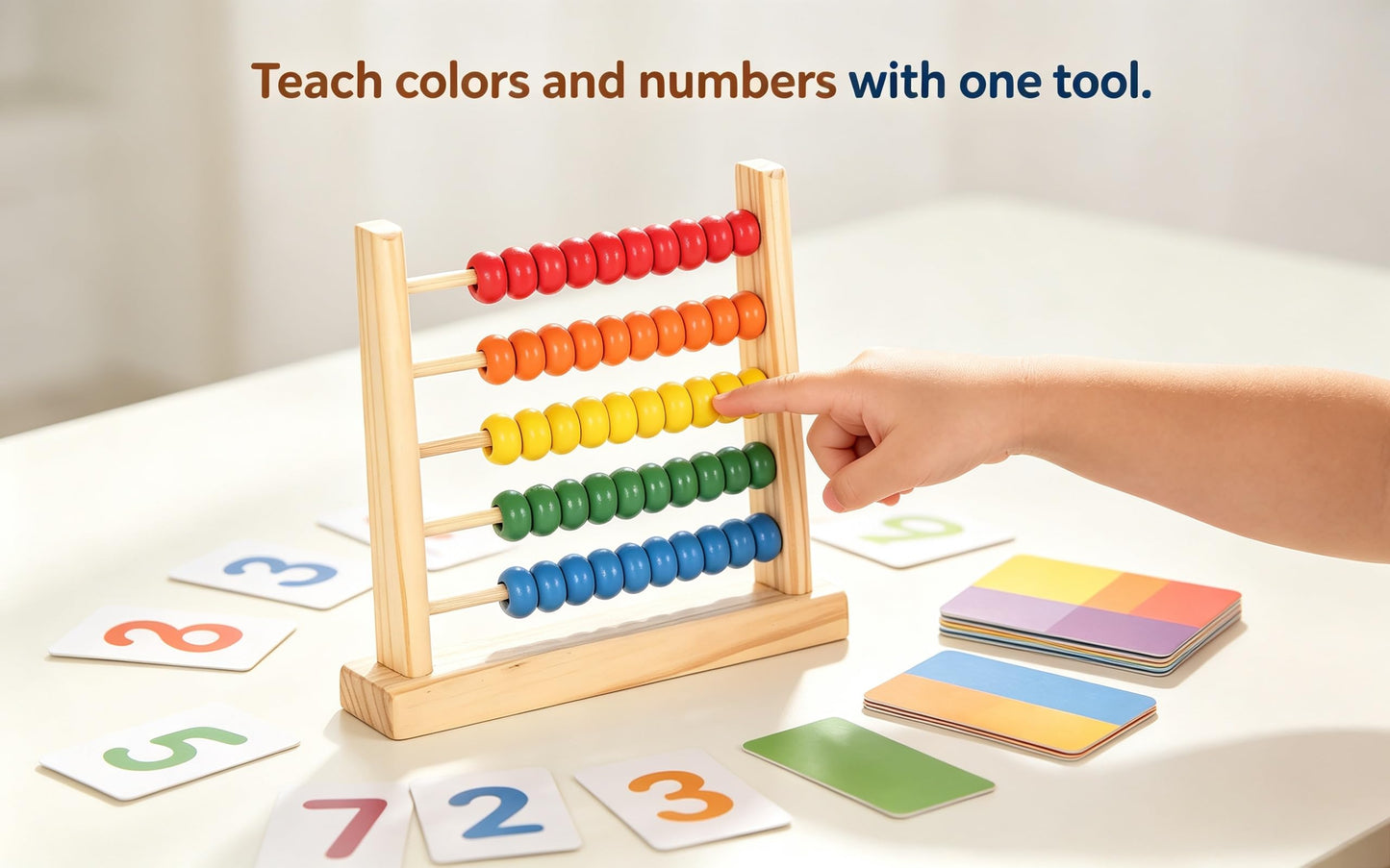 MAGIKON Miniature Abacus, 5 Rows Wooden Counting Frame for Math