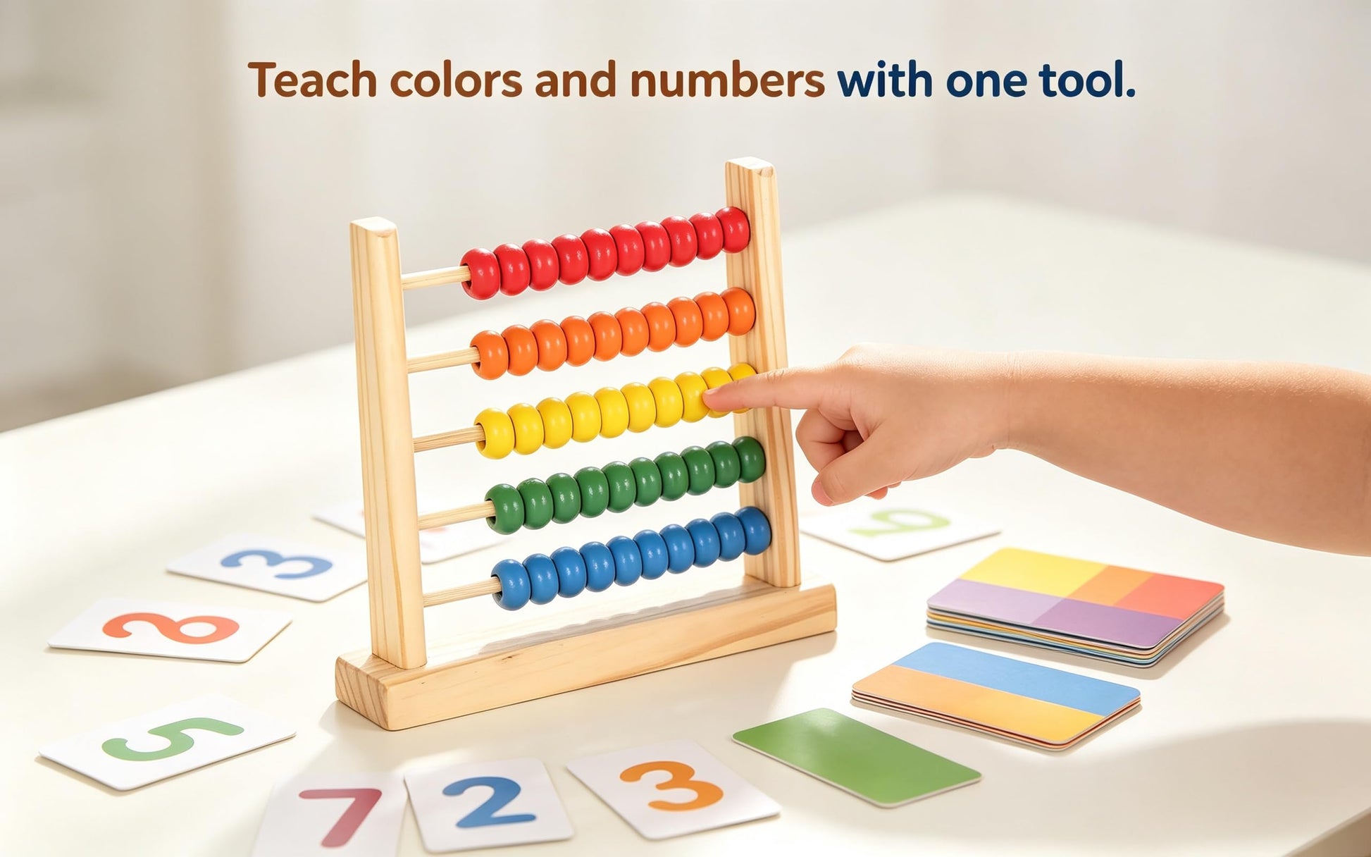 MAGIKON Miniature Abacus, 5 Rows Wooden Counting Frame for Math