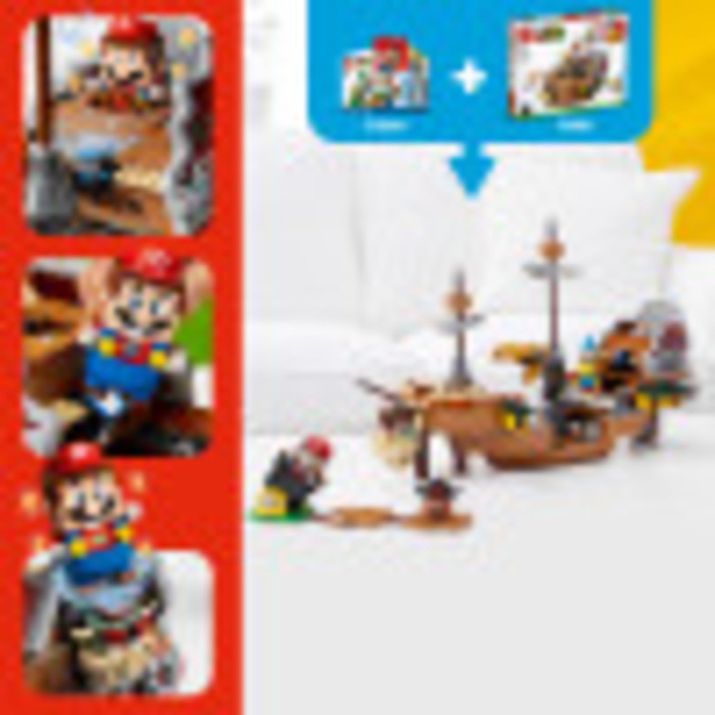 LEGO Super Mario Bowser's Airship 1,152 Piece Building Kit, Unveils Detailed Interior, Includes Kamek, Rocky Wrench, Goomba, POW Block, Cannon Start
