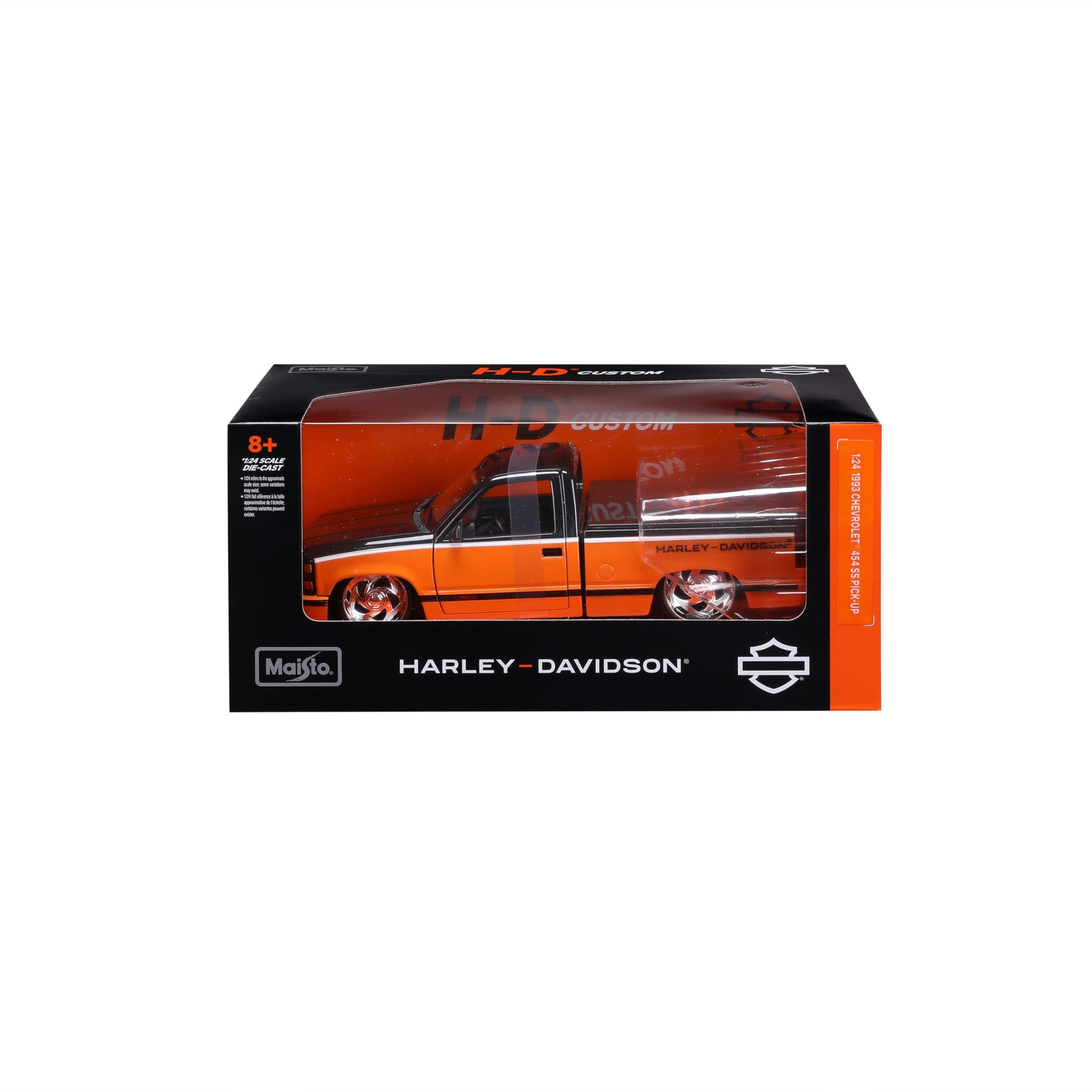 Maisto 1:24 Harley Davidson Custom 1993 Chevy Pick-up, Orange/Black