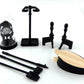 Melody Jane Dolls House Victorian Fireplace Companion Set & Clock Black Miniature Accessory