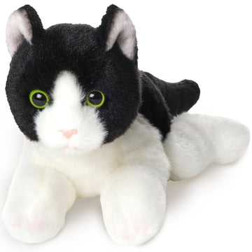 Bearington Lil’ Domino Tuxedo Cat Plush - 8" Realistic Black and White Stuffed Animal with Soft Fur and Lifelike Details - Adorable Kitty Stuffy Gift