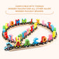 Wondertoys Wooden Alphabet Train Toy 27 PCS Magnetic Alphabet ABC Letter Train Set Includes 42 PCS Flash Cards, 1 Engine and 1 Storage Box