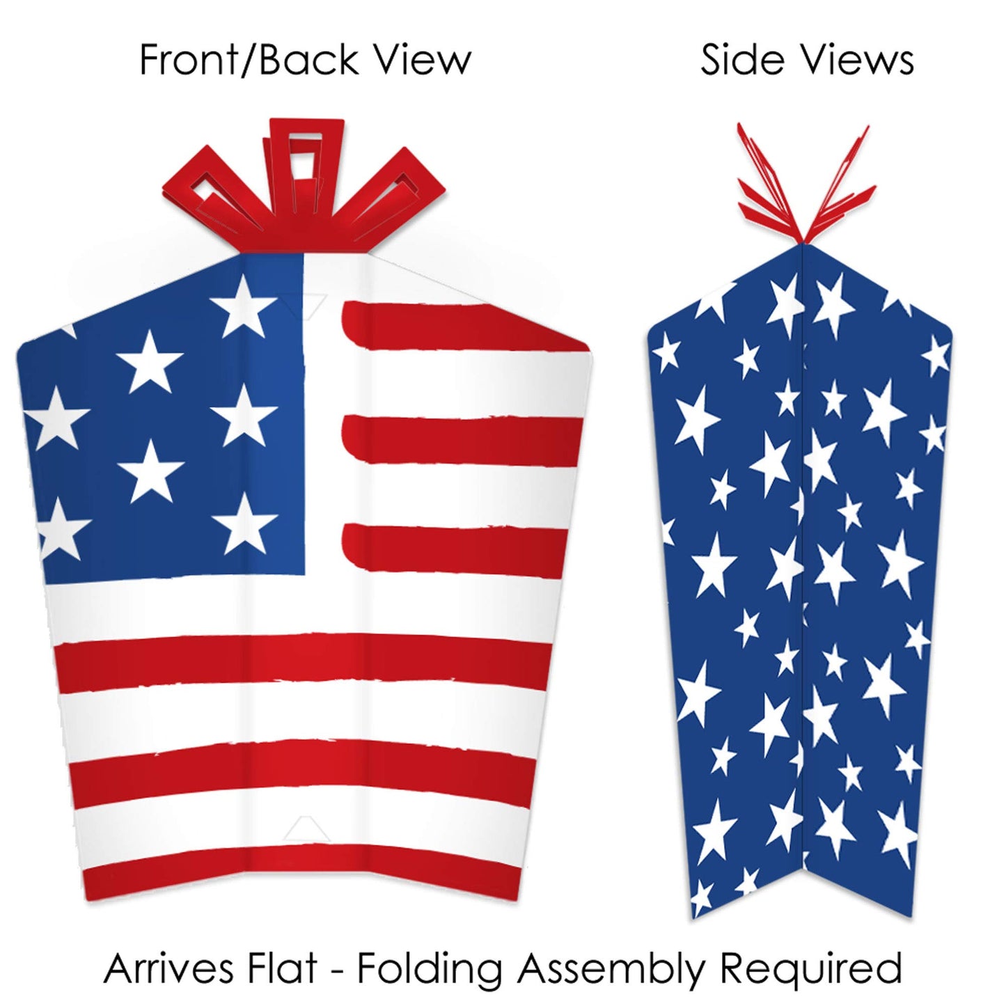 Big Dot of Happiness Stars and Stripes - Table Decorations - Memorial Day, 4th of July and Labor Day USA Patriotic Party Fold and Flare Centerpieces