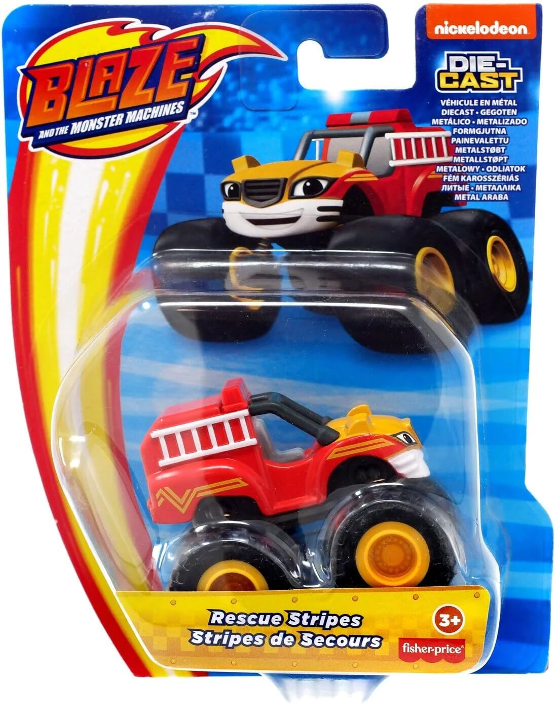 Fisher Price Nickelodeon Blaze & The Monster Machines, Rescue Stripes Diecast Car, Ages 3 and up, 2.36 Inches