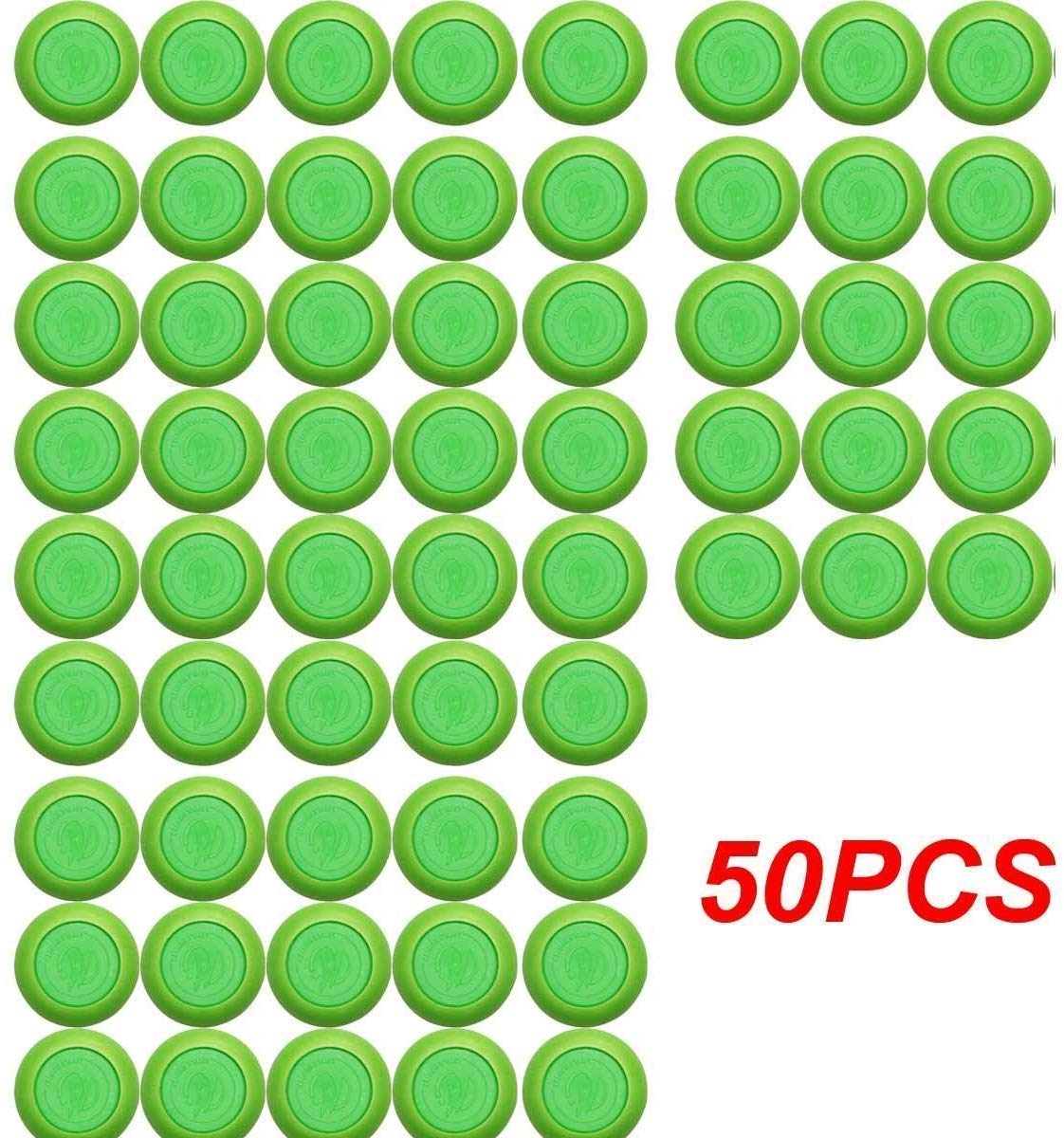 Justfund 50pcs Green Kids Toy Gun Bullet Darts Round Head Blasters for Nerf Vortex Ammo Refills