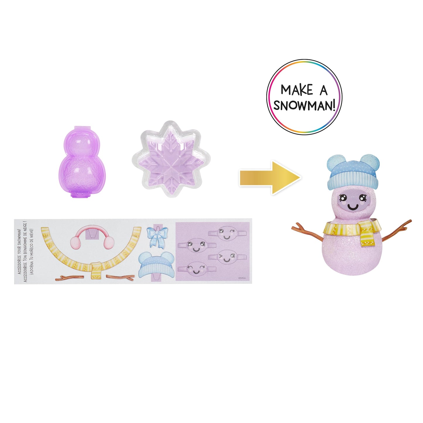 Rainbow High Winter Wonderland Violet - Purple 11” Fashion Doll with Magic Snow Hidden in Fashion That Puffs Up with Water, and Snowman Kit, for Kids