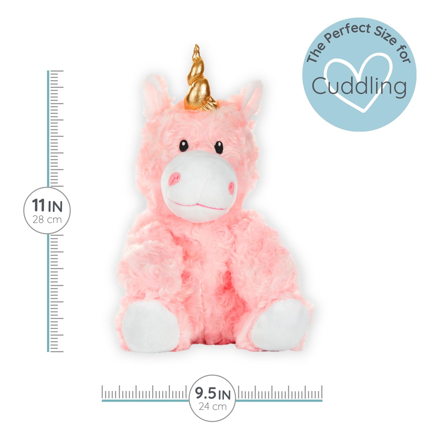 Princess Pink Unicorn - Microwavable & Weighted Plush Stuffed Animal - Heated Plushie for Warmth - Cute, Soft, Cozy Toy for Adults & Children (Boys
