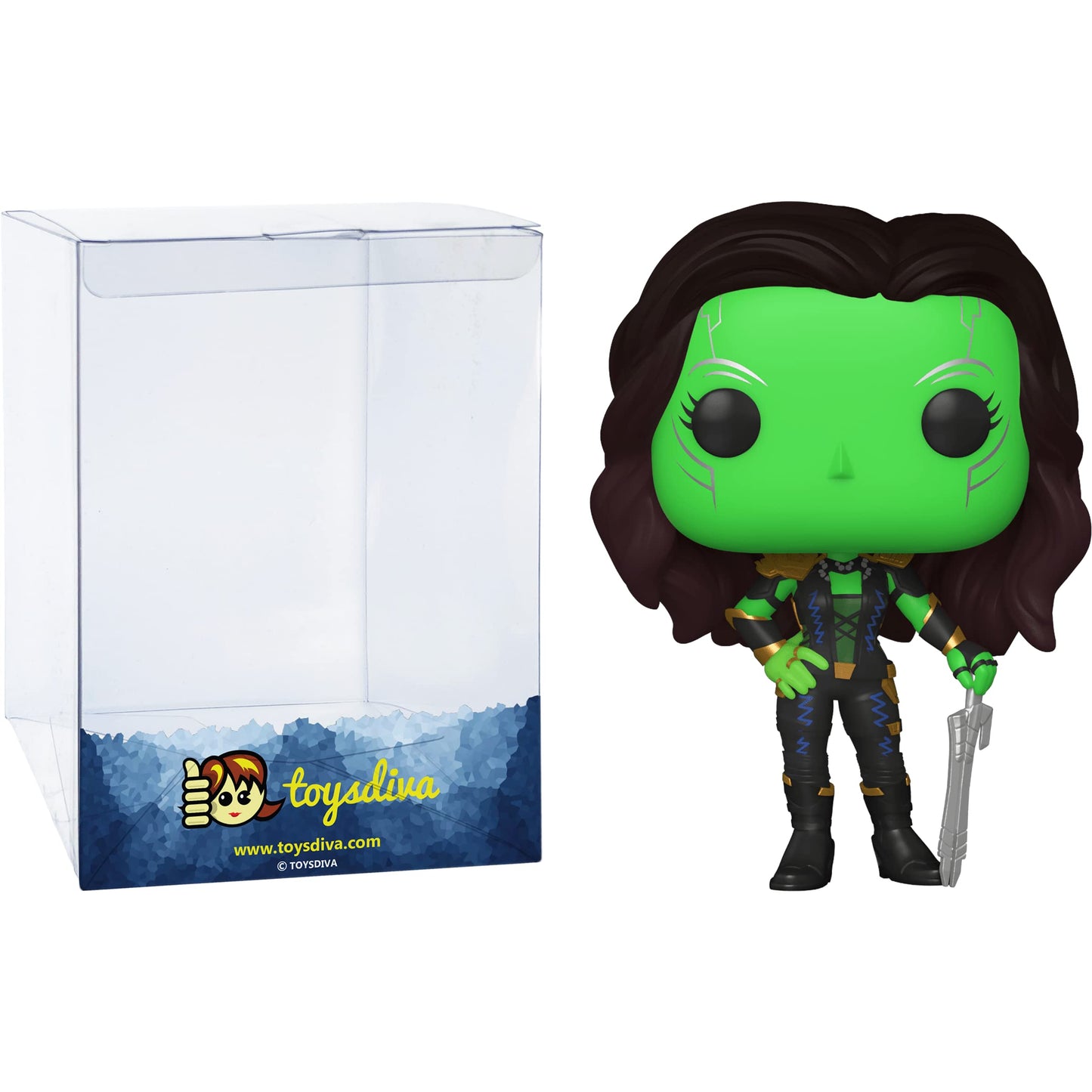 Funko Gamora Daughter of T h a n o s : P o p ! Vinyl Figurine Bundle with 1 Compatible 'ToysDiva' Graphic Protector (873-55814 - B)