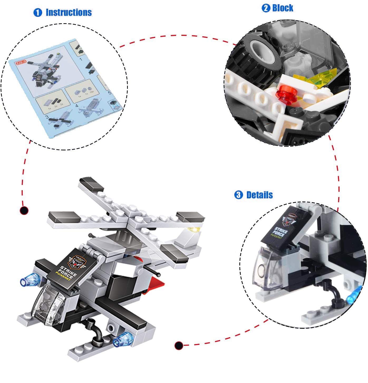 Liberty Imports 825pc Military Aircraft Carrier Fleet Construction Bricks Toy - 8-in-1 Naval Battleship Models with Navy Vehicles, Jets & More