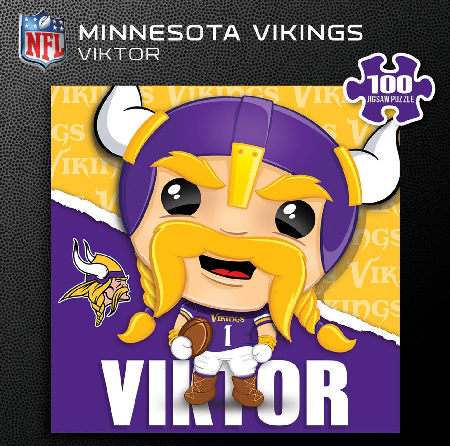 MasterPieces Officially Licensed Viktor - Minnesota Vikings Mascot 100 Piece Jigsaw Puzzle