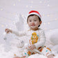 STAR WARS Darth Vader Christmas Infant Baby Boys Bodysuit, Pants & Velour Santa Hat 3 Piece Outfit Cream/Red 24 Months