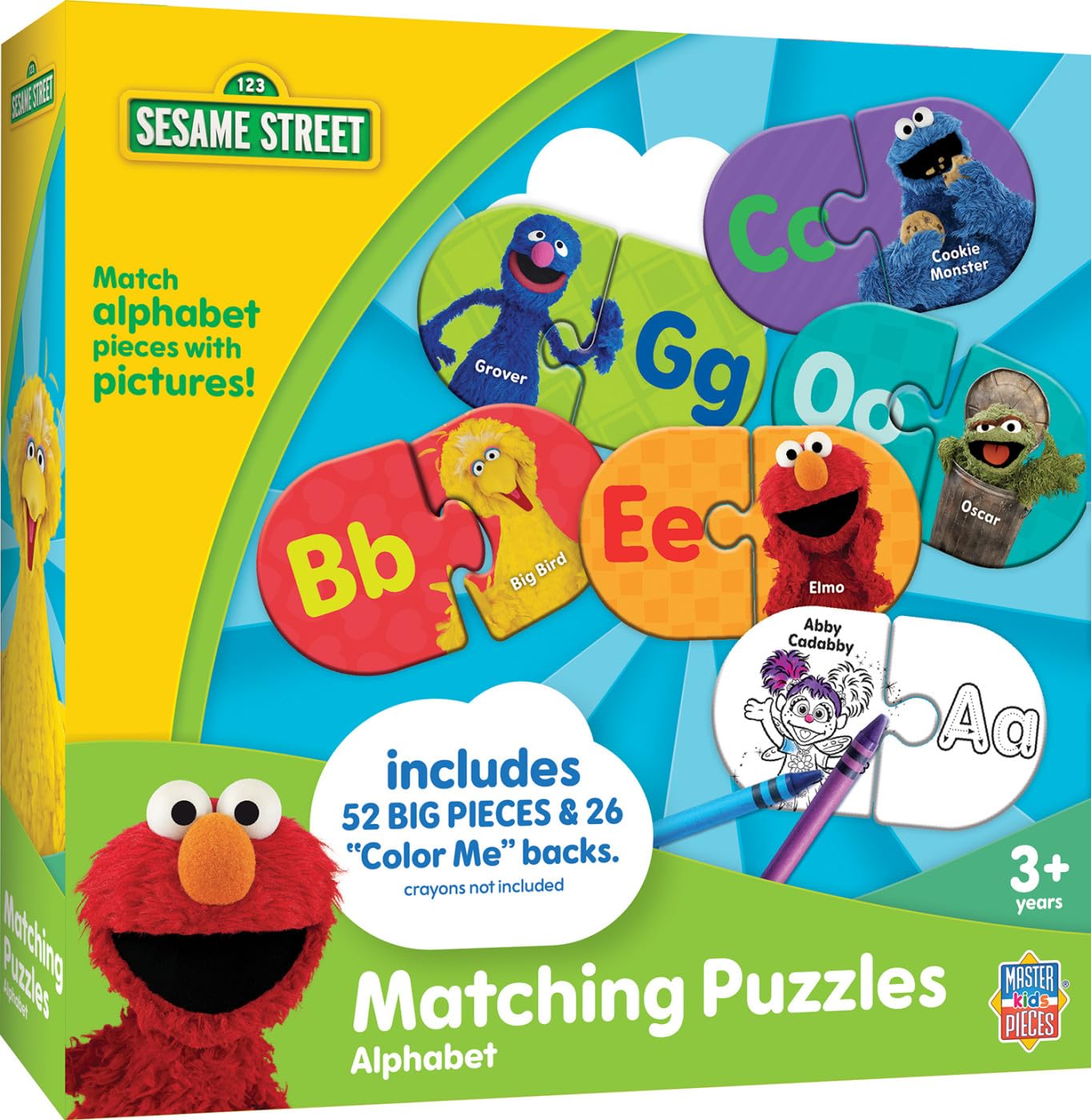 Sesame Street Alphabet Matching Puzzles - Educational Toy - Learn Letters & Case Recognition - Masterpieces