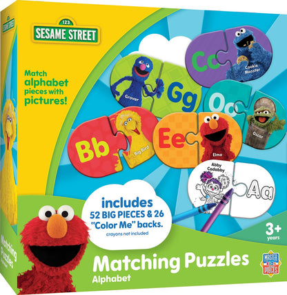 Sesame Street Alphabet Matching Puzzles - Educational Toy - Learn Letters & Case Recognition - Masterpieces