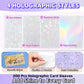 Kevvnza 200 Pcs Holographic Card Sleeves 65x91mm, Clear Kpop Photocard Sleeves, Laser Flashing Trading Card Protectors for Photo Cards, TCG, Sports