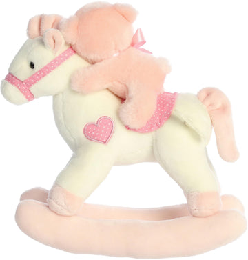 Aurora® Melodious Musicals! Baby Girl Rocking Horse™ Baby Stuffed Animal - Musical Entertainment - Engaging Play - Pink 11 Inches