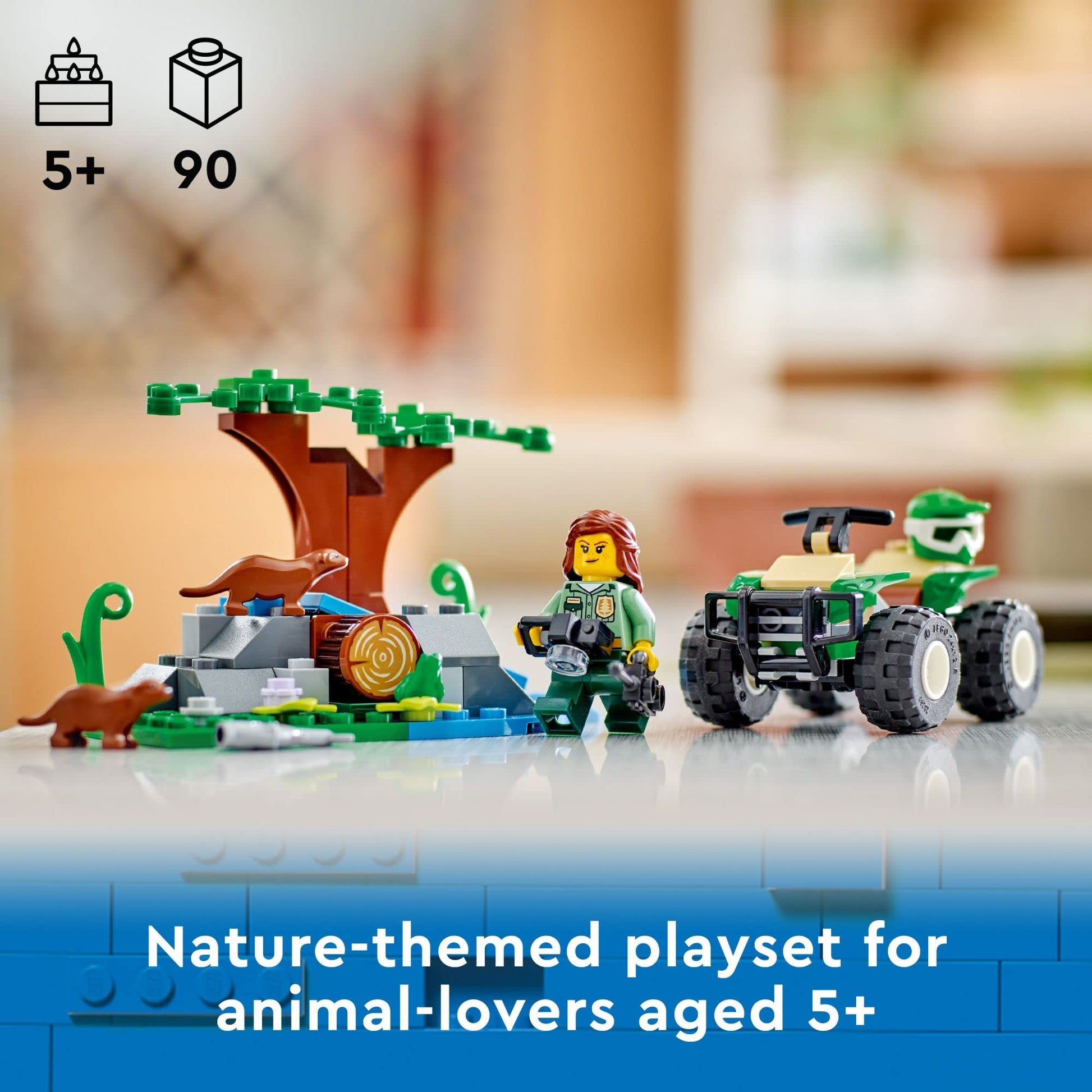 LEGO City ATV and Otter Habitat, 60394 Off-Roader Quad Bike Toy Car for Kids Age 5 Plus, Animal Playset with Wildlife Figures, Learning to Build