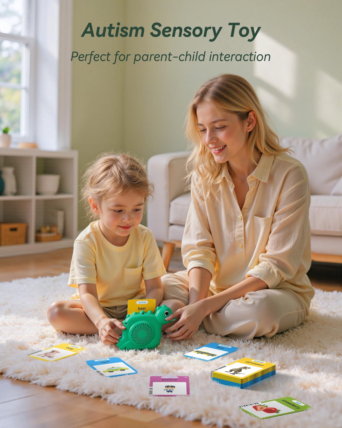 Talking Flash Cards for Toddlers 1-3, Montessori Learning Toys with 224 Words, Pocket Speech Toys for Language Development, Speech Therapy Toys