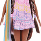 Barbie Fun & Fancy Fashion Doll & Accessories, with Extra-Long Black Hair & 2 Looks, Including Silver Dress & Hair Extension