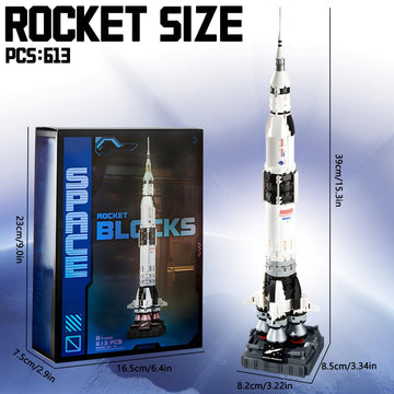 APENGBAOL Saturn V Space Rocket and Vehicles Building Blocks Set,613 Precision Space Shuttle Building Block Toys for Kids .Gifts for Adults