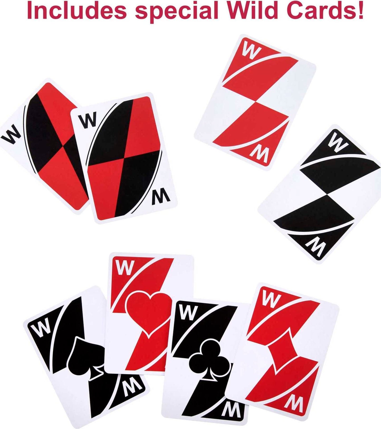 Mattel Games Wild Twists Playing Cards by UNO Brand, 2 Sets of Standard 52-Card Deck Plus 8 Special Wild Cards in Storage Tin