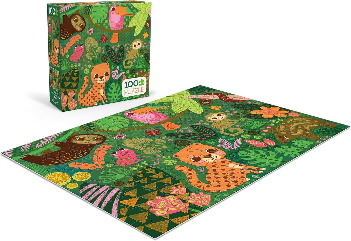 Ceaco - 100 Piece Jungle Animal Jigsaw Puzzle for Kids Ages 6-8