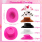 XIPEGPA 50PCS Plastic Mini Western Cowboy Cowgirl Hats Cute Miniature Hat West Party Crafts for Cowboy Cowgirl Party Supplies (Colourful)