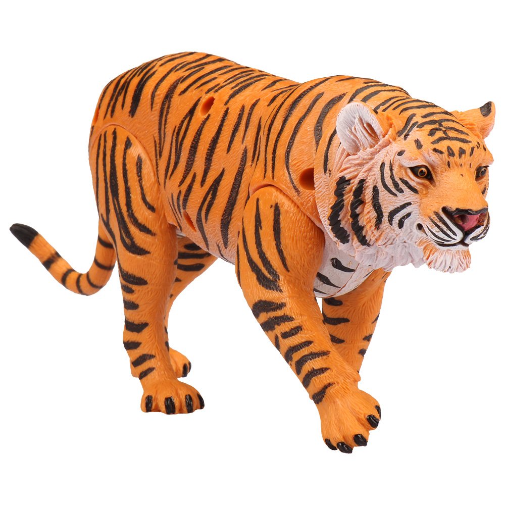 Kid Galaxy 9" Posable Safari Animal Set - Tiger, Zebra, Giraffe 9" (3 Piece), Orange, Yellow, Brown, Black, White