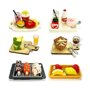 HUADELAIMA 200 Piece Dollhouse Miniature Food Pretend Fast Food Toy Set Burger Fries Milk Cake Egg Bread Pizza Coffee etc Doll Food Kitchen